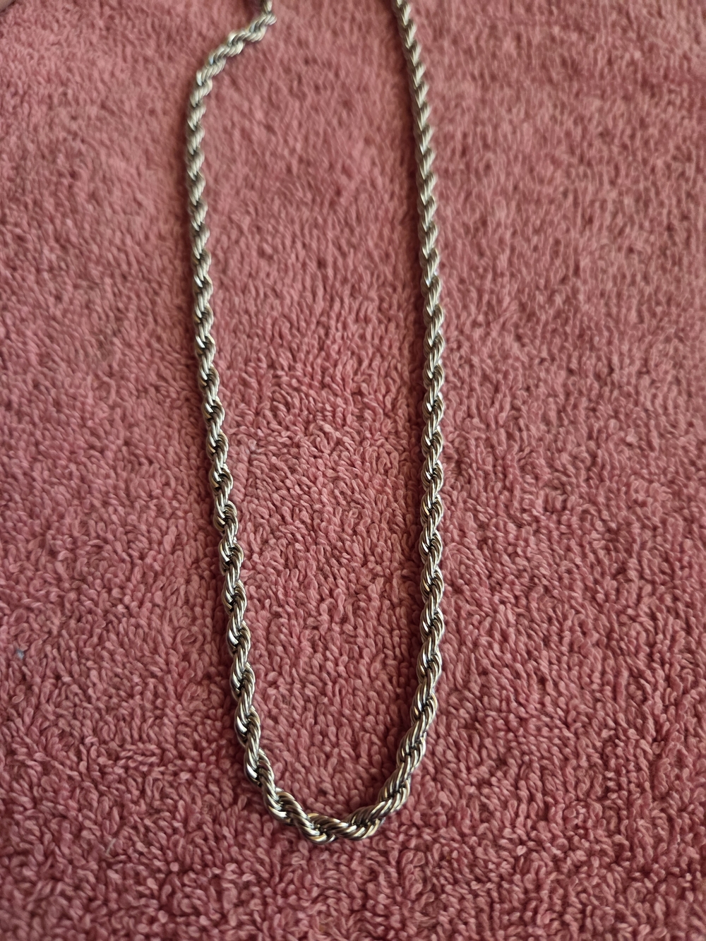 Sterling Silver Rope Chain Necklace - Silver